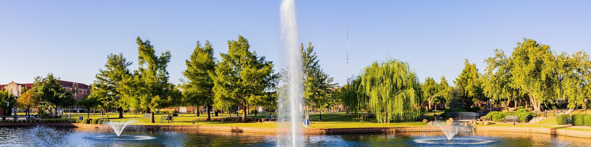 Sunny view of the campus of University of Central Oklahoma