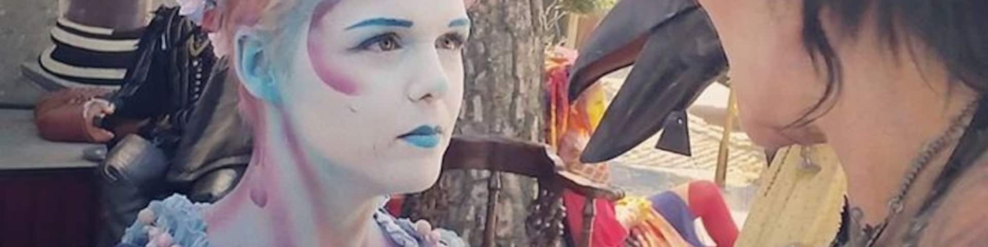 Renaissance Faire women: Joker vs Crow.
This Renn Faire outside LA runs every June!