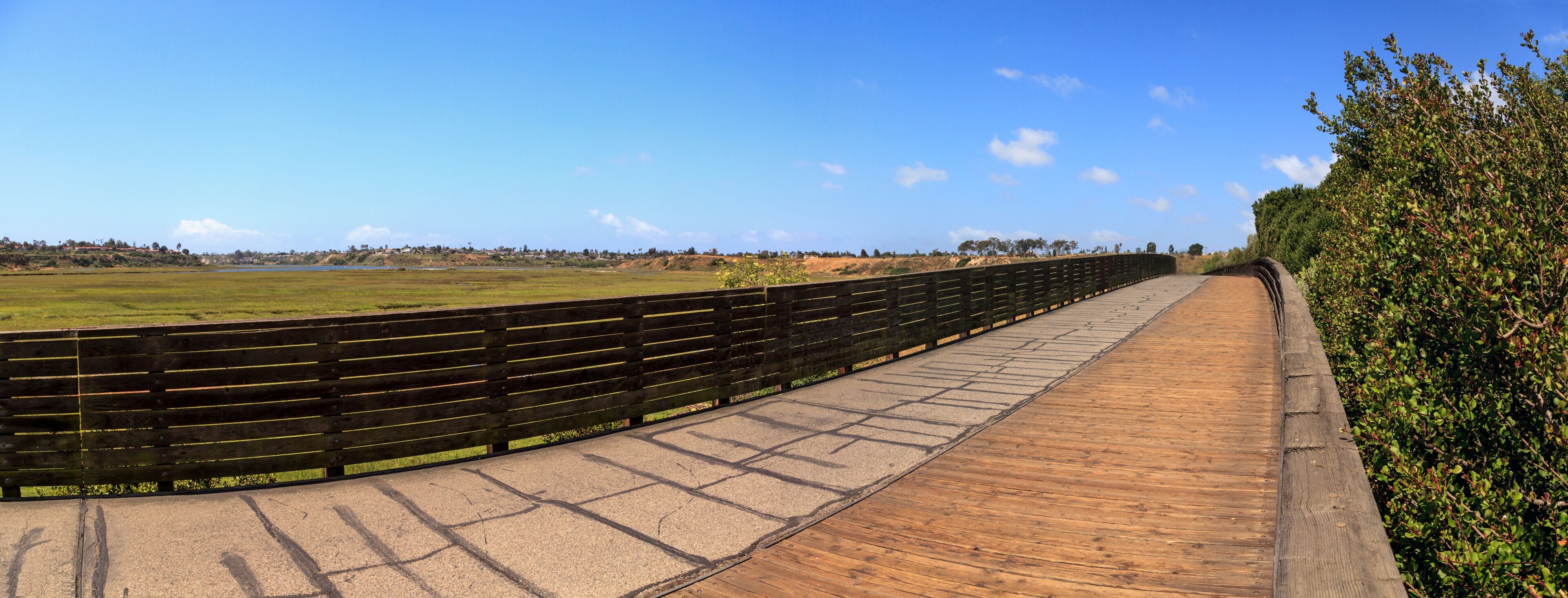 Upper Newport Bay Nature Preserve hiking trail winds along the marsh