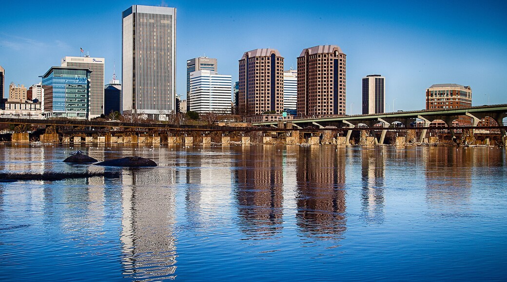 downtown skyline on the James River. Richmond, Virginia