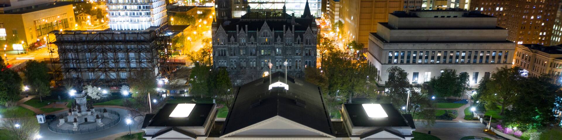 Aerial View Virginia State Capital Building Downtown Urban Center Richmond
