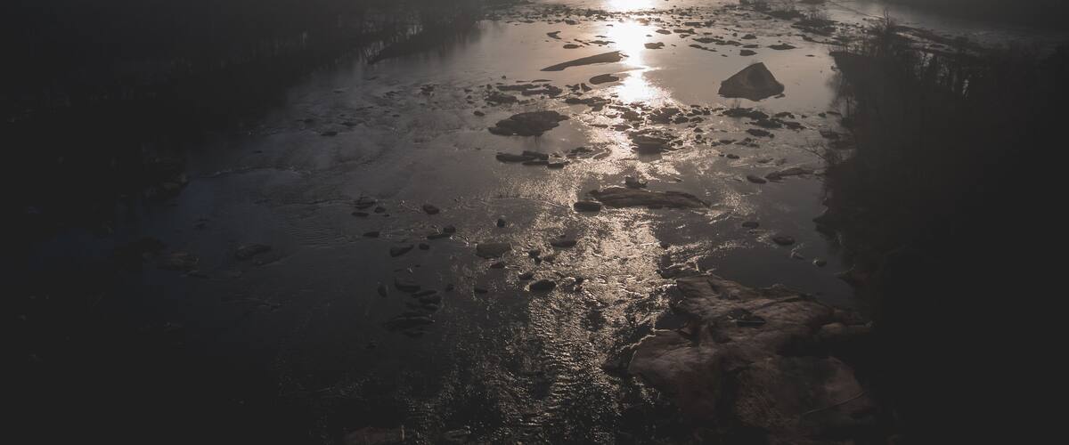 rva, richmond, aerial, drone, virginia, james river, cemetery, train, train bridge