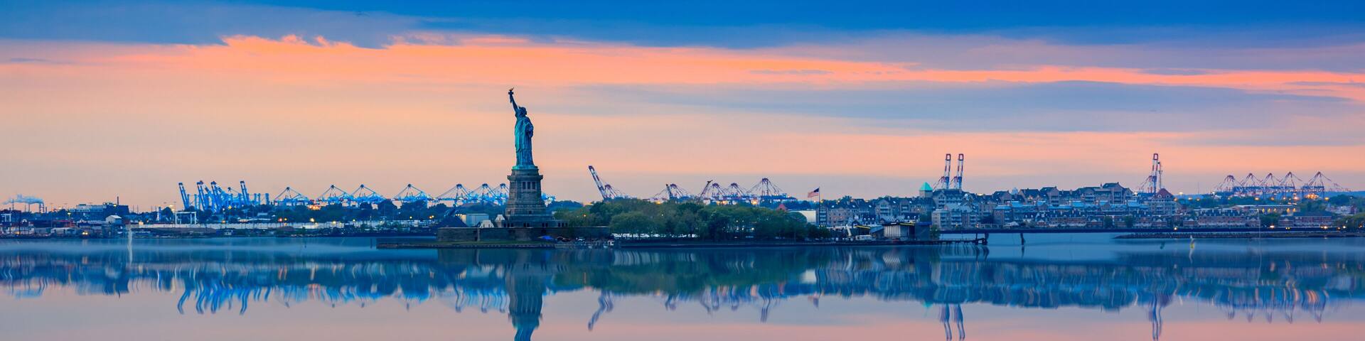 Statue of Liberty at sunset