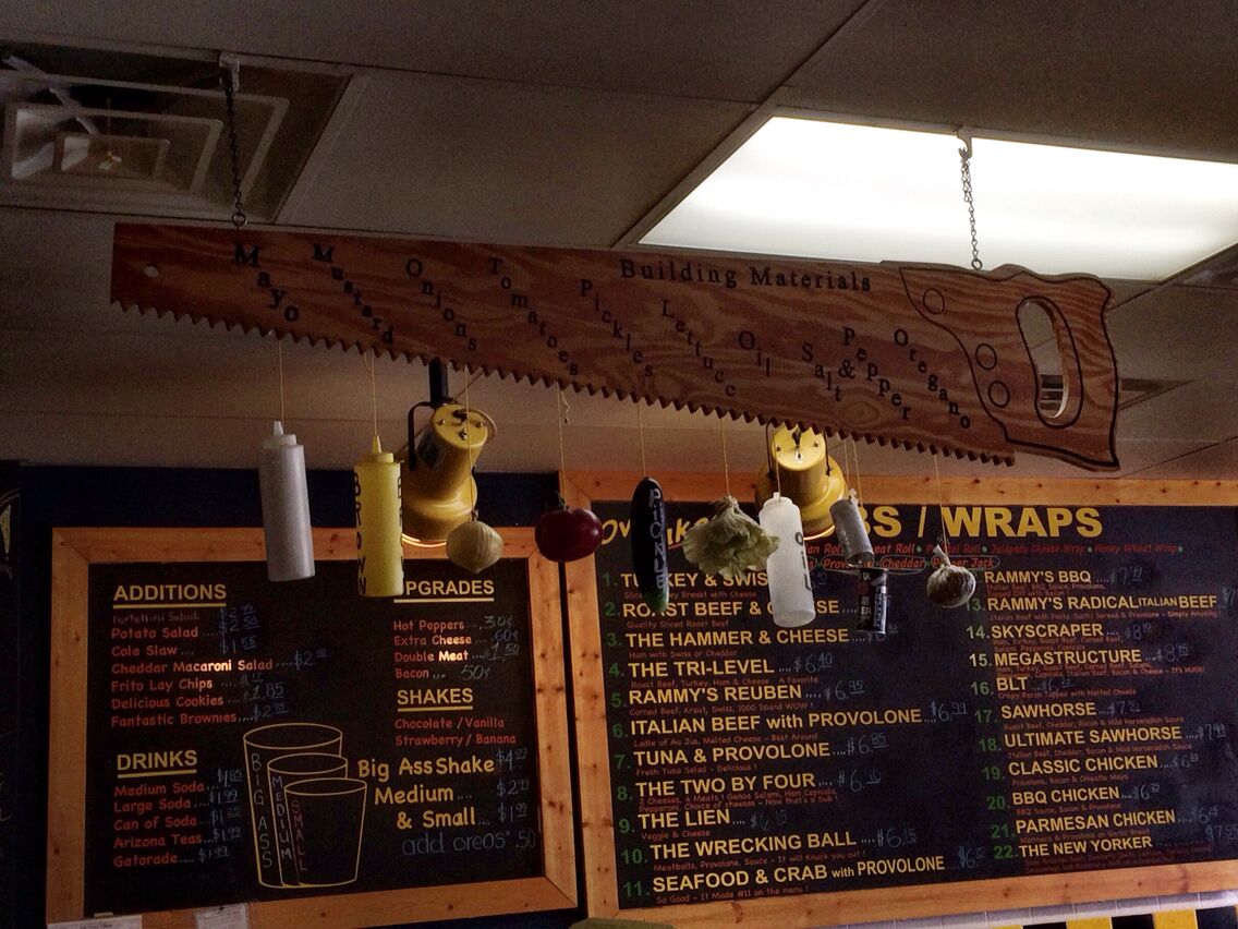 One of the best sandwich restaurants I've come across. The carpenter/construction theme fits well with the large Elk Grove Village Industrial Park. Try the BBQ on pretzel bread!