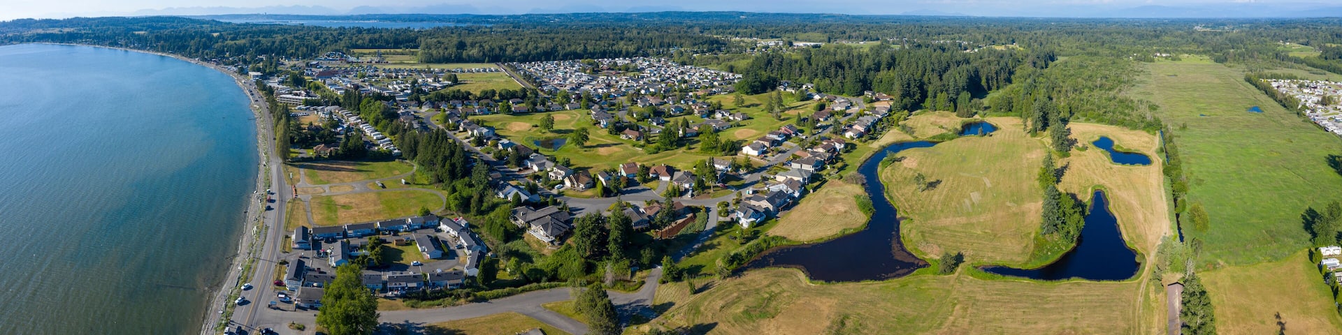 Birch Bay WA Aerial Panoramic Waterfront Views