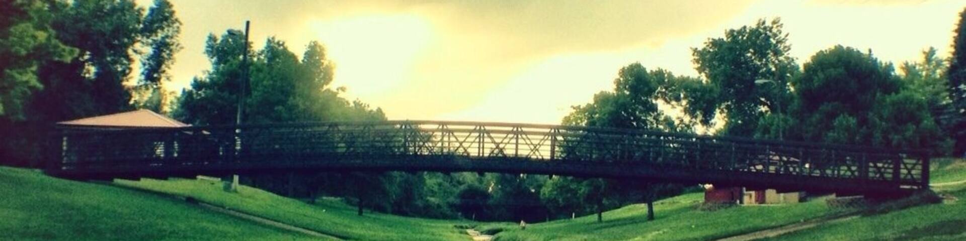 My sister had a game here once so I went exploring. There's a water park behind the fields as well as a petting zoo and a train ride this place has a beautiful creek also I mean look at this view.