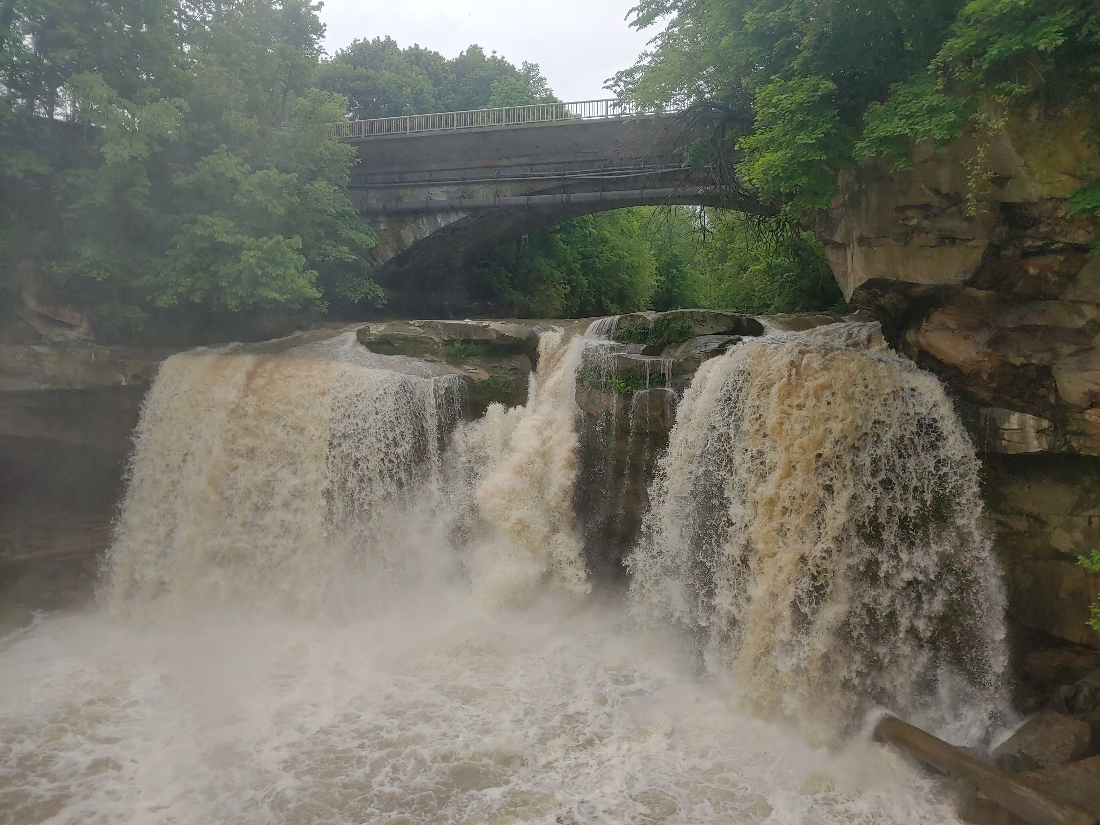 The west falls at Cascade Park were too raging to get a long exposure shot because the observation deck was like a water ride at an amusement park.