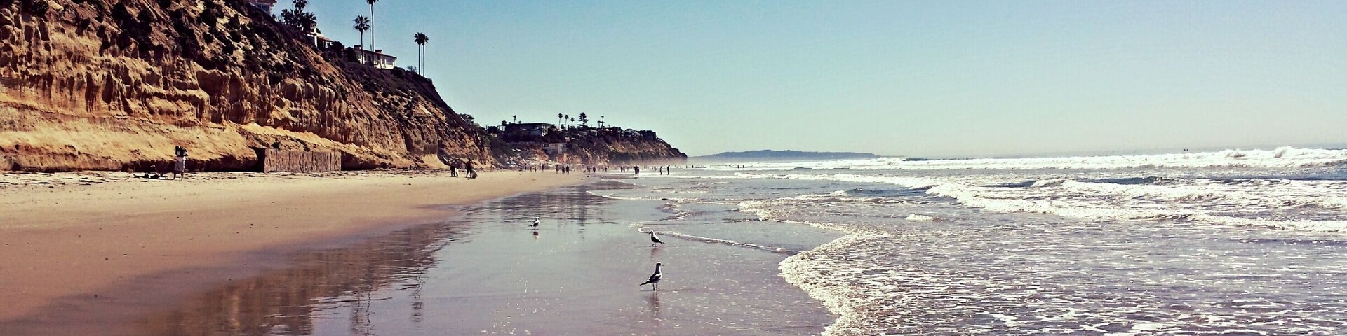 Taking a long walk from Grandview Avenue toward Moonlight State Beach.