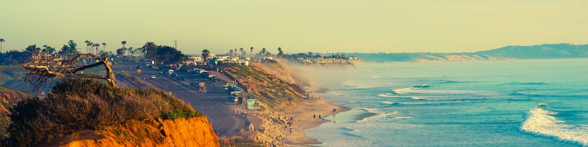Encinitas Beach Ocean Shore in Southern California, United States.; Shutterstock ID 274511357