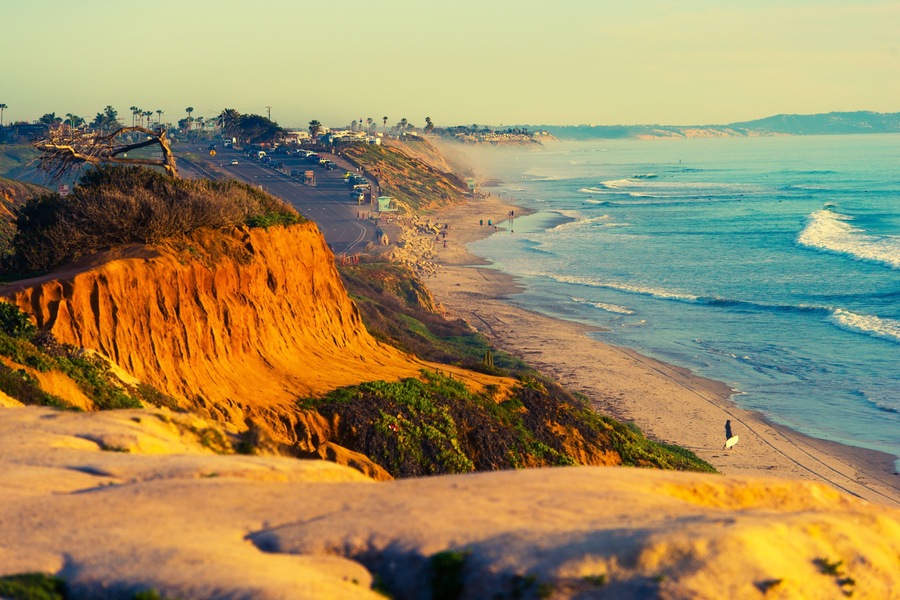 Encinitas Beach Ocean Shore in Southern California, United States.; Shutterstock ID 274511357