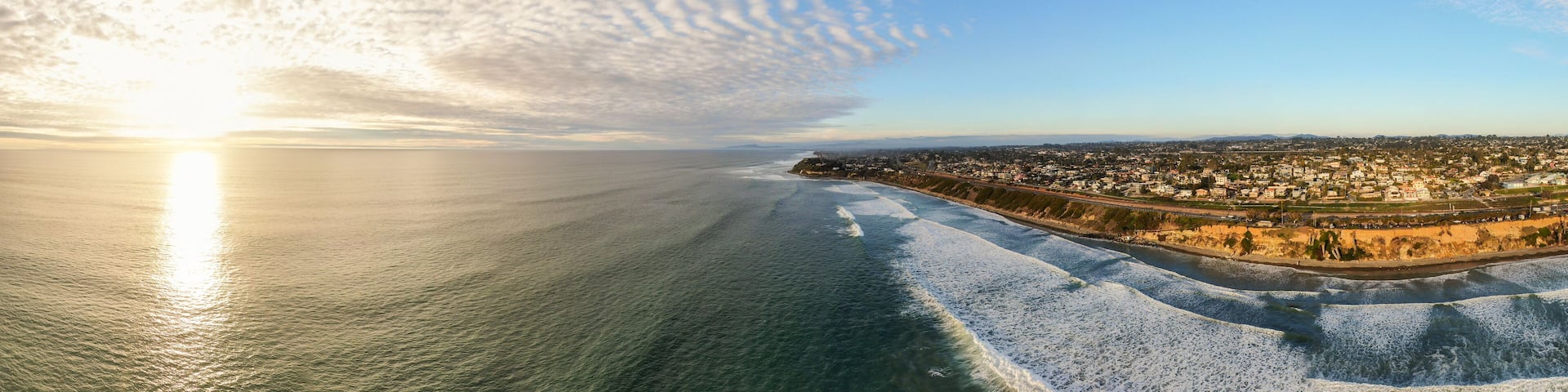 Encinitas California Sunset By Drone