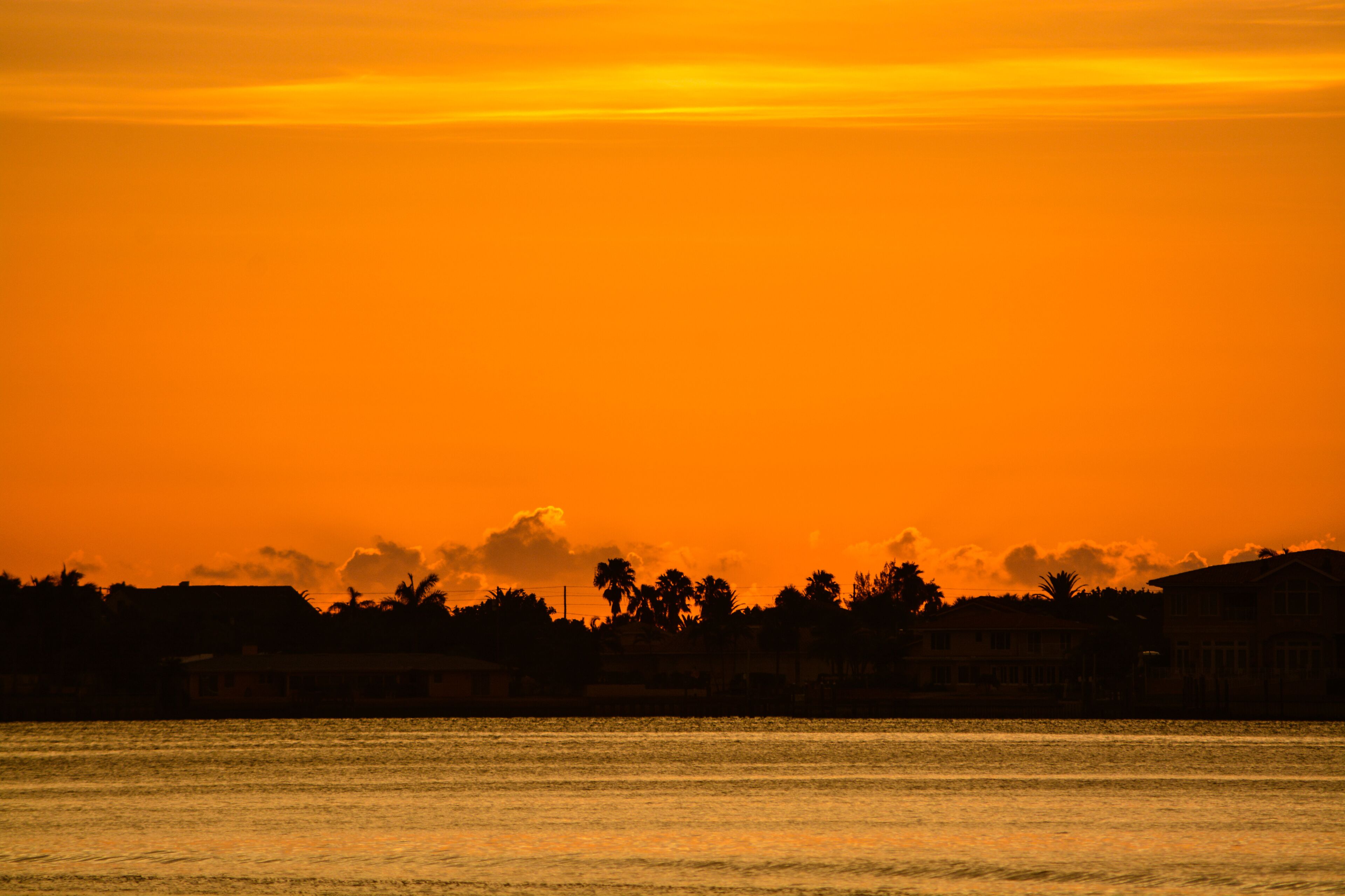 Sunset from Belleair causeway on the inter coastal in Belleair Bluffs, Florida