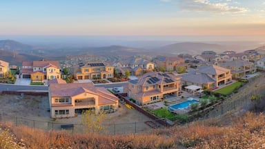 View of a fenced residential area at San Diego, California