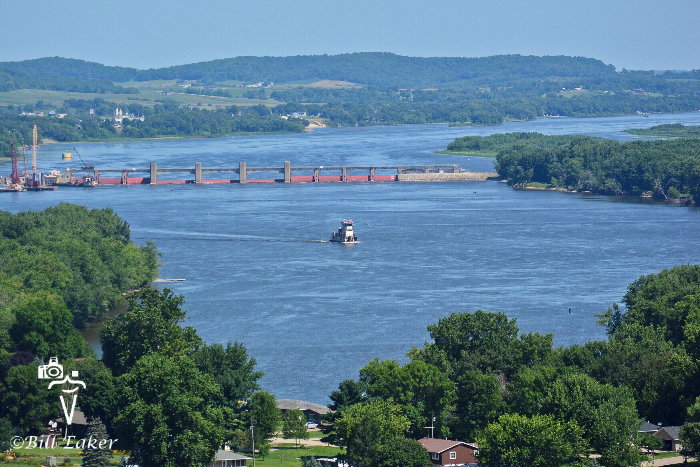 This is the view from the top of the south loop of Bellevue State Park in Bellevue, Iowa.  A very nice park with a variety of trails and attractions.  There is a campground as well.  The town of Bellevue is an attractive, interesting little river town.