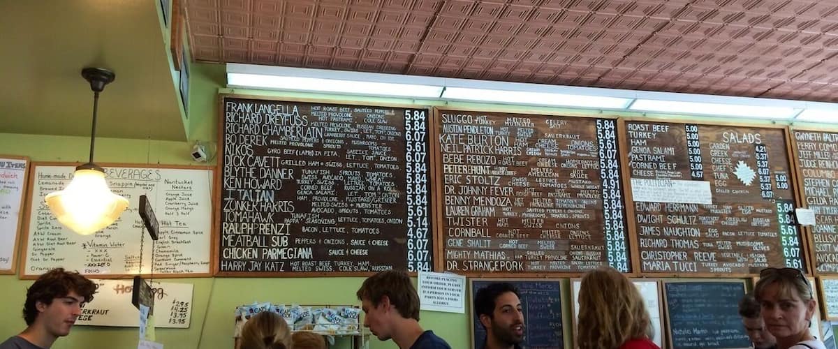 Institution of higher sandwich learning.  I'm partial to the Dr Johnny Fever.  Sarah likes the Bo Derek.  This is a Williamstown must visit.