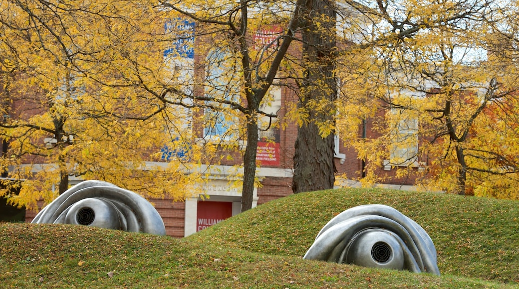 Williamstown showing outdoor art and fall colors