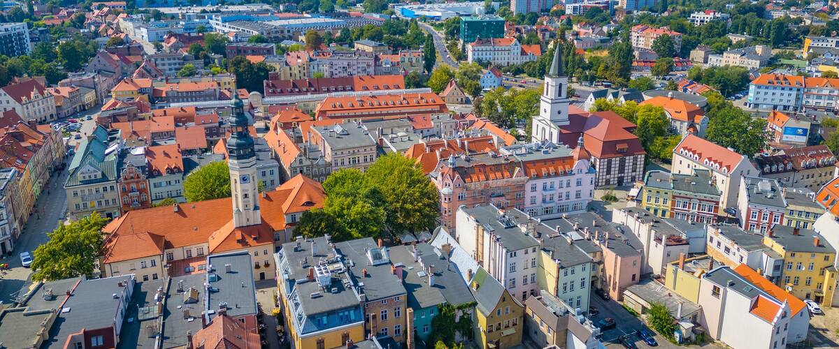 Panorama view of Zielona Gora in Poland