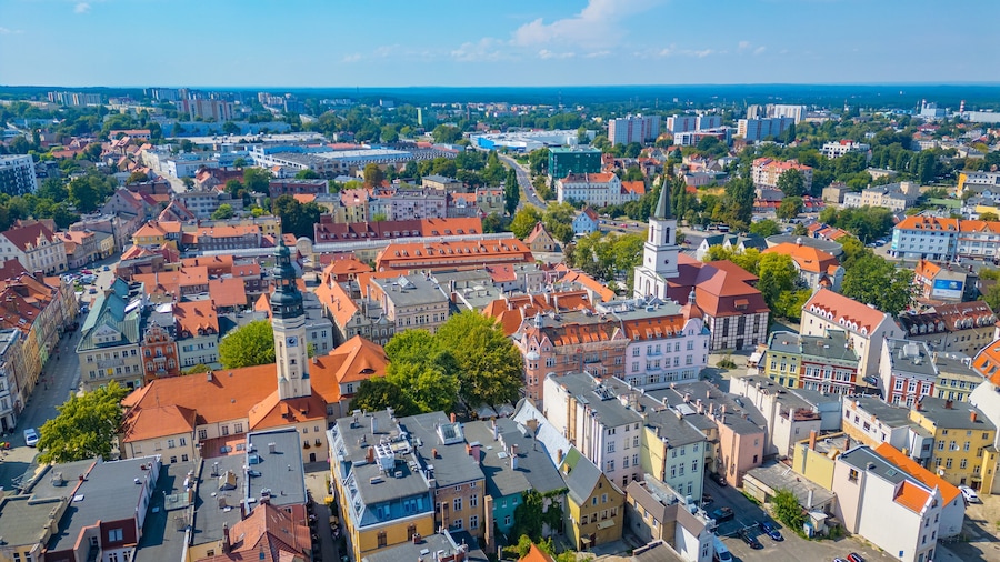 Panorama view of Zielona Gora in Poland