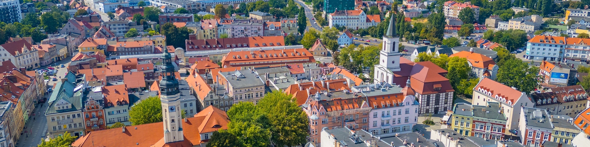 Panorama view of Zielona Gora in Poland