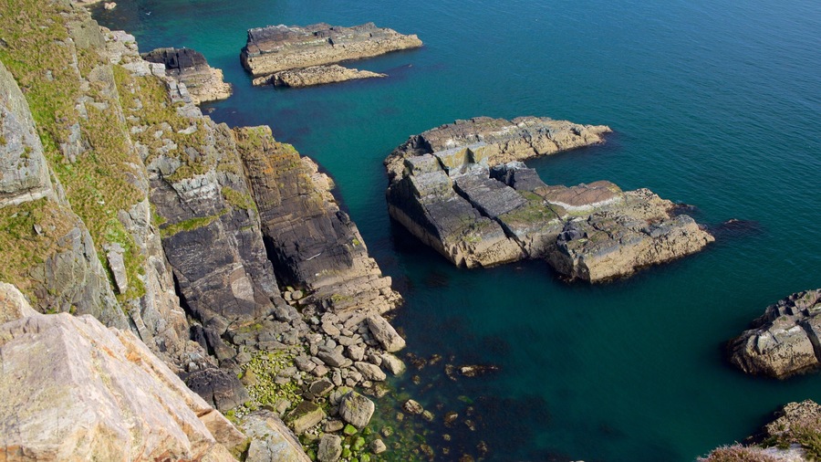 Isle of Anglesey featuring rocky coastline
