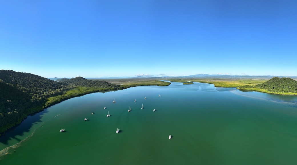 Aerial panarama of Mourilyan Harbour near Innisfail Queensland Australia