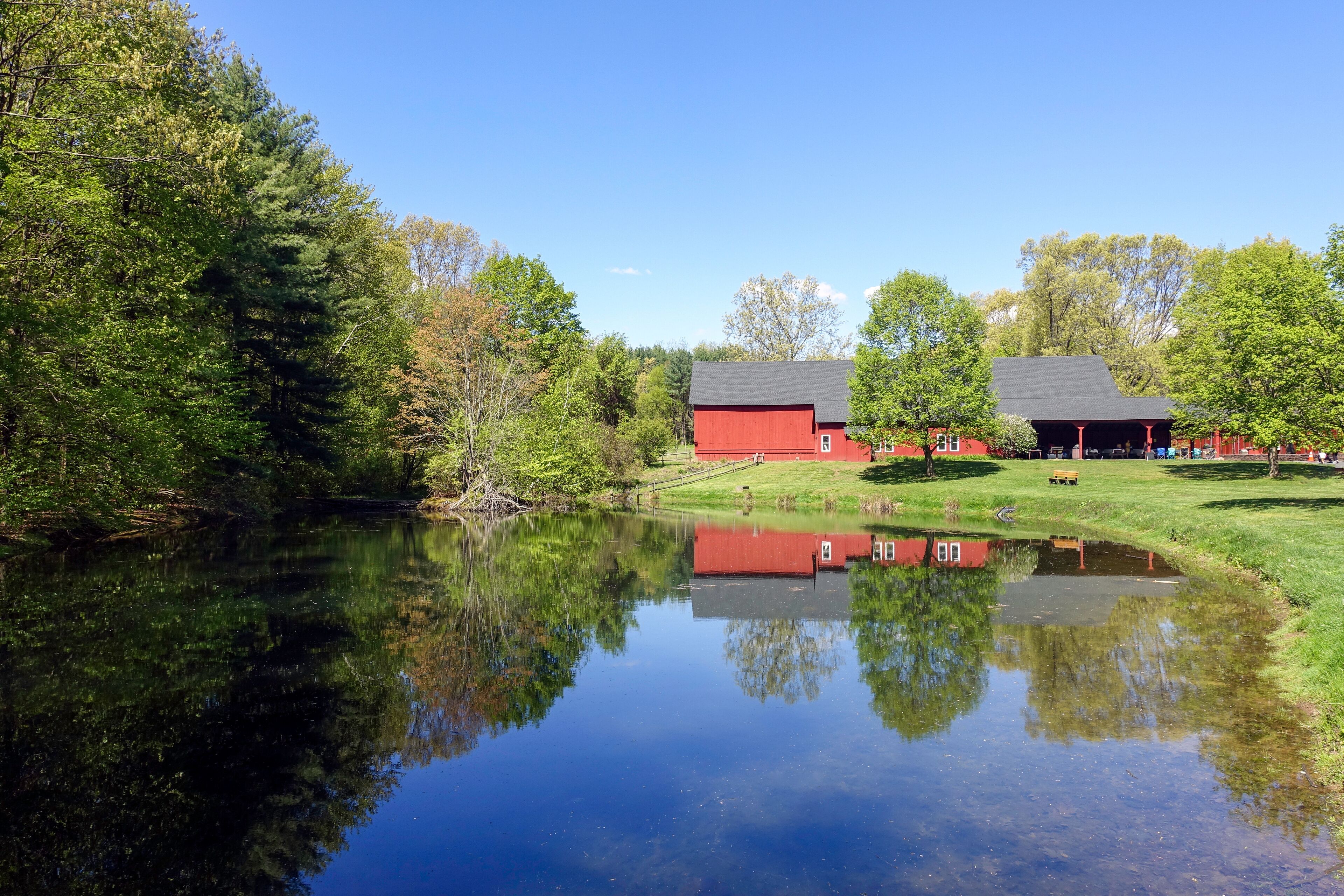 Red barn at the entrance to Northwest Park - Windsor, Connecticut (CT)