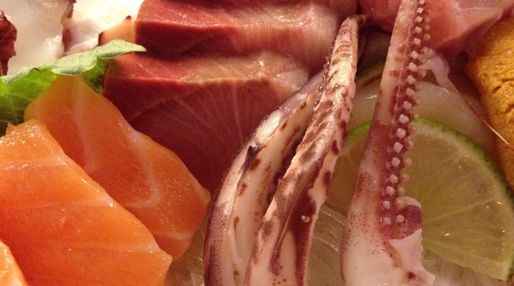 You don't have to go downtown to find great sushi in Atlanta. This is one of our favorite places! The fish is always fresh and delicious. Our favorites there are the scallops and surf clams. Octopus and squid are also amazing. Sushi chef Art is a master, and he's also a lot of fun to be around, full of jokes and smiles.