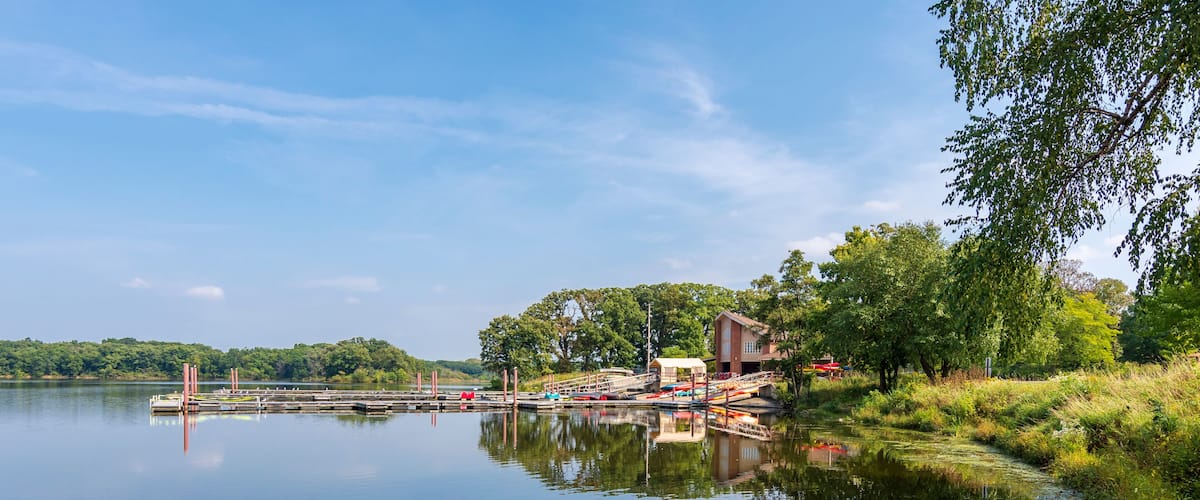Busse Lake view in Illinois of USA
