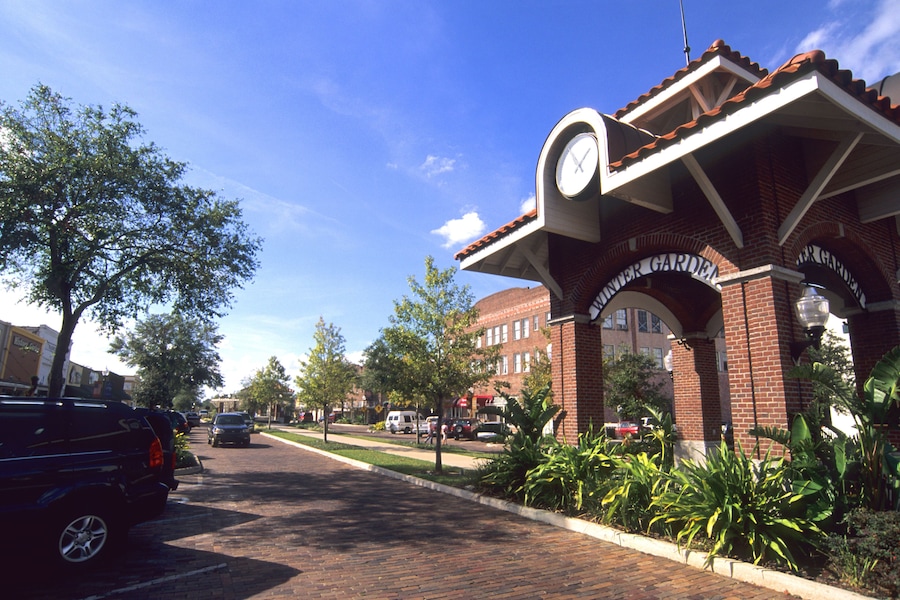 ARM53A Historic Downtown Area and Clock of Winter Garden Florida