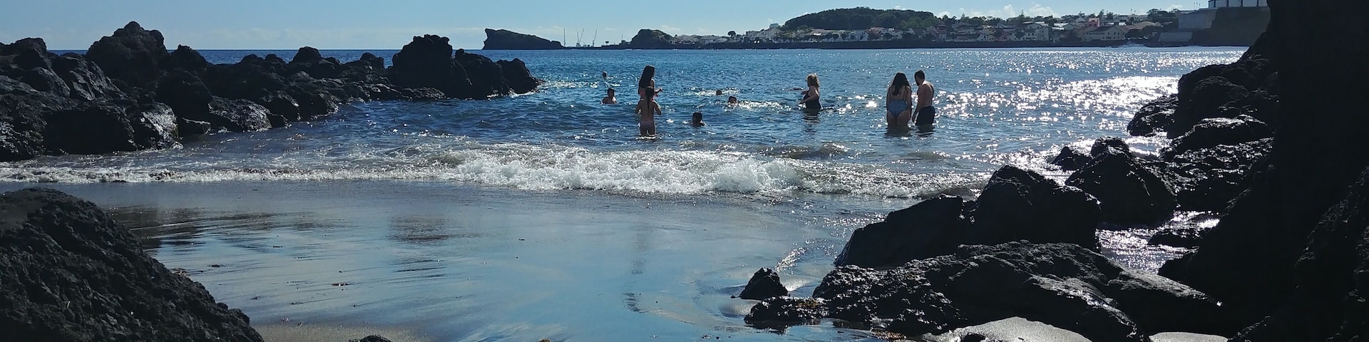 Populo Beach in Sao Roque, 5 minutes drive west od Ponta Delgada. I love the fact that in addition to the huge beach, that there is this cozy part of the beach for those who want to relax in the ocean without having to watch the big waves.