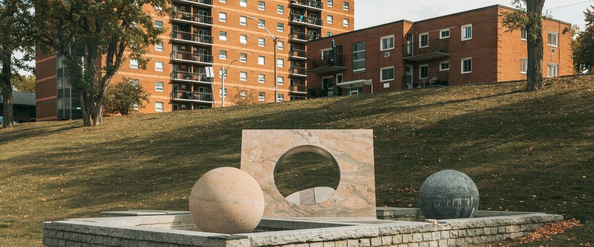 Windsor Riverfront showing a park and outdoor art