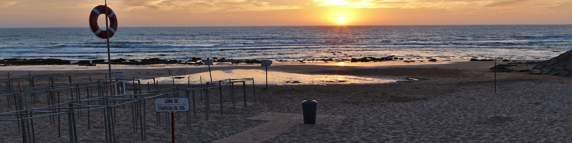 Sunset in Areia Branca Beach. Lourinha, Portugal