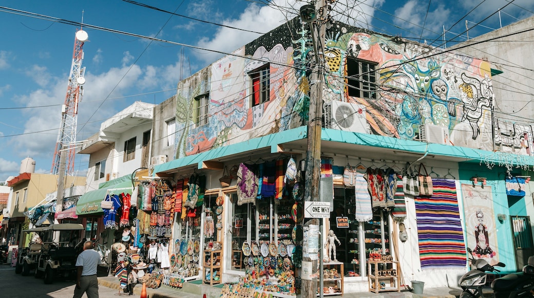 Isla Mujeres which includes street scenes