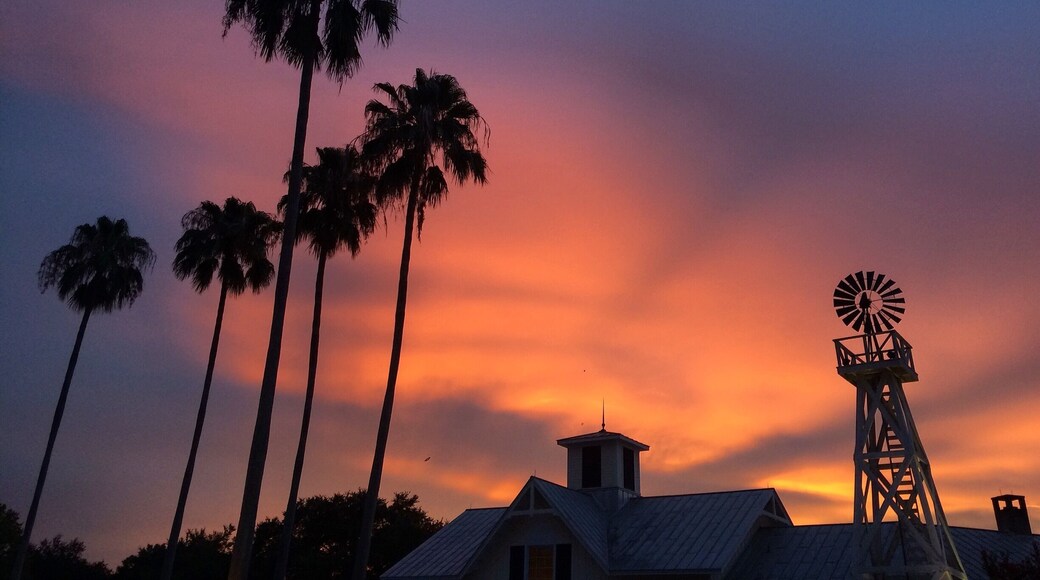 A lovely summer sunset in a perfect little town.