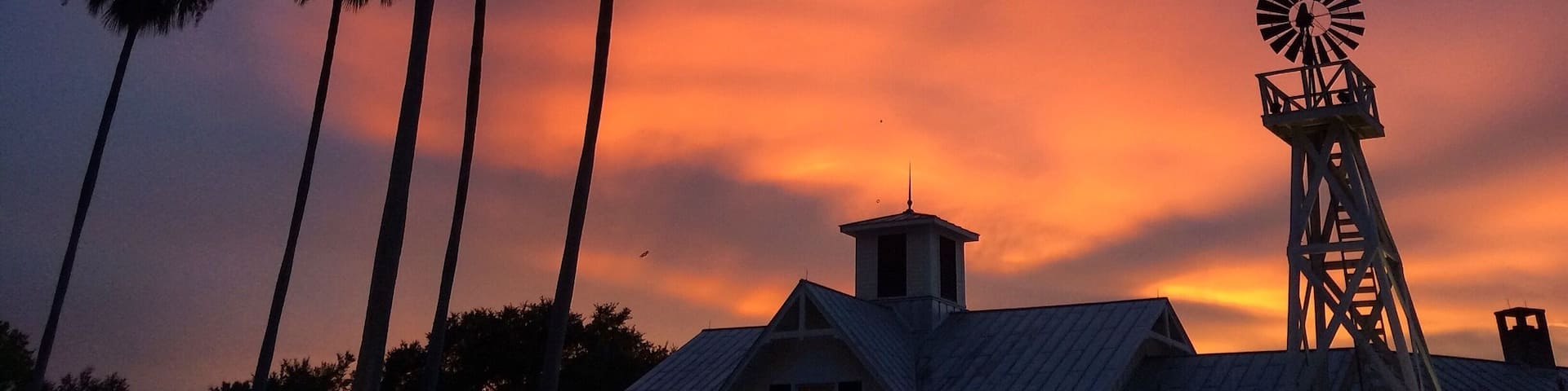 A lovely summer sunset in a perfect little town.