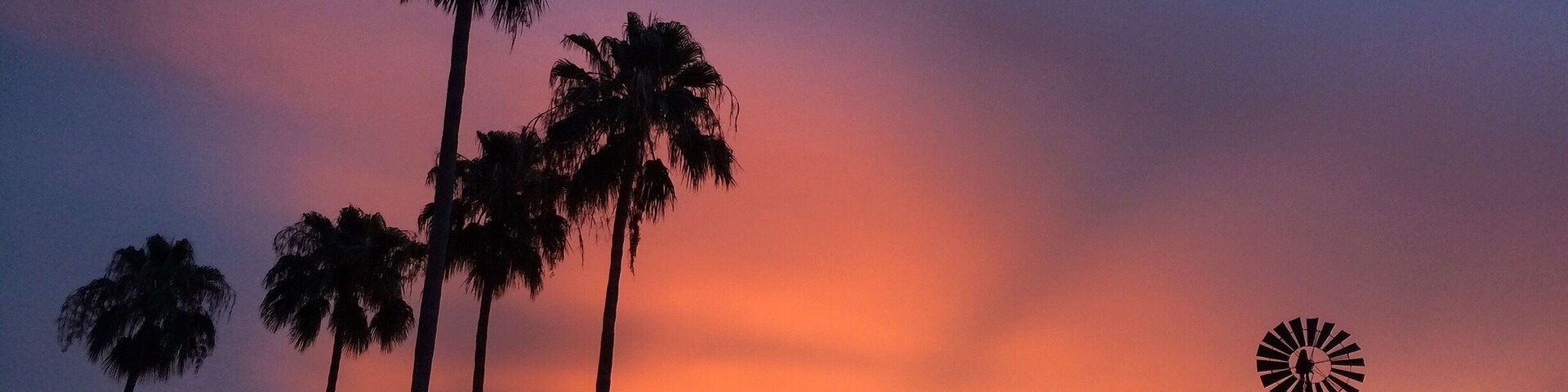 A lovely summer sunset in a perfect little town.