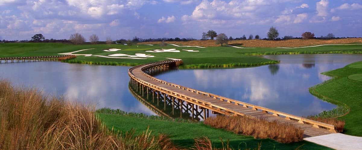 Orlando showing a pond, golf and a bridge