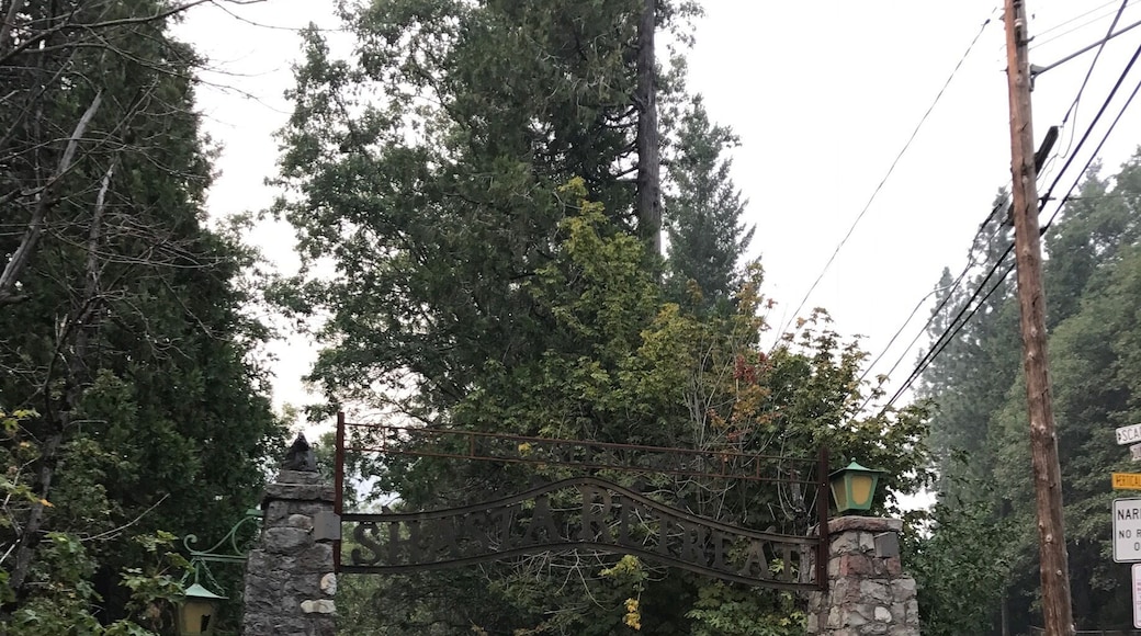 It's hard to read, but this is the part of town known as Shasta Retreat and is the entrance to the railroad tracks that lead to Mossbrae Falls