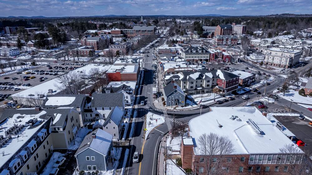 College town in winter
-Durham, New Hampshire