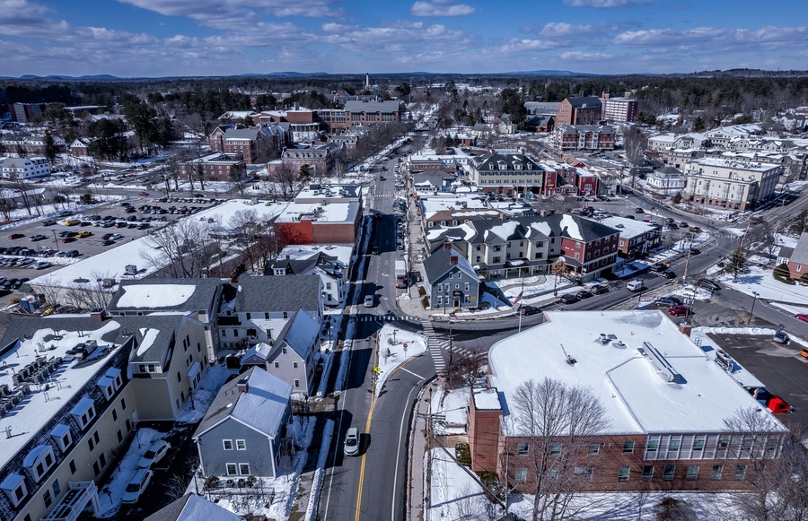College town in winter
-Durham, New Hampshire