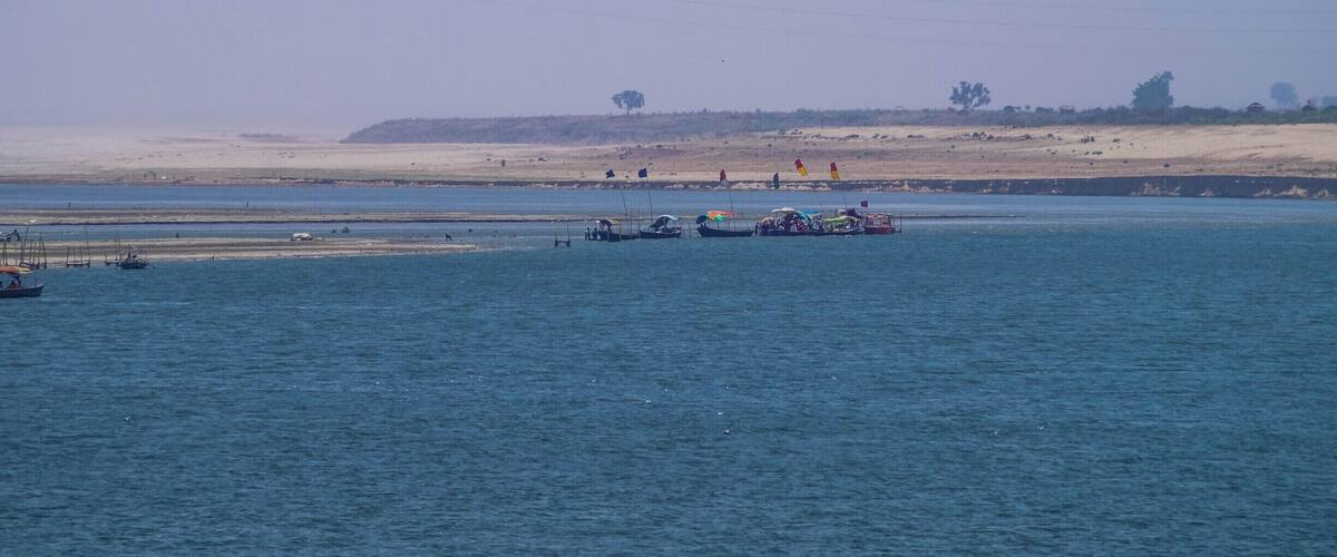 #Blue
Allahabad, the city of MOKSHA, A place also known as Triveni, where 3 Rivers' Ganges, Yamuna, and the imaginary Saraswati meets.
At this place the hindus last rites of the journey called "life" comes to an end.