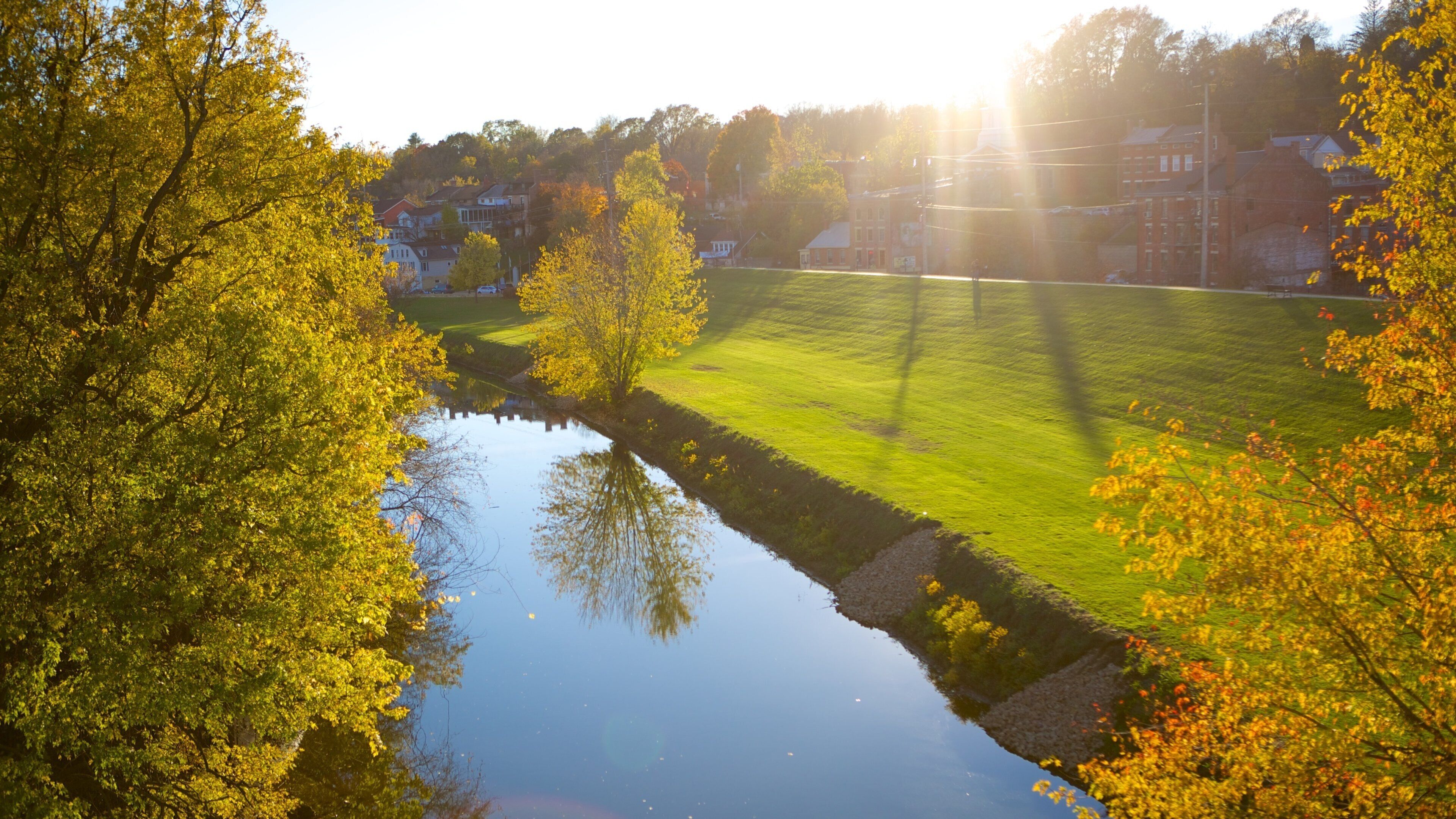 Galena showing a river or creek and a park