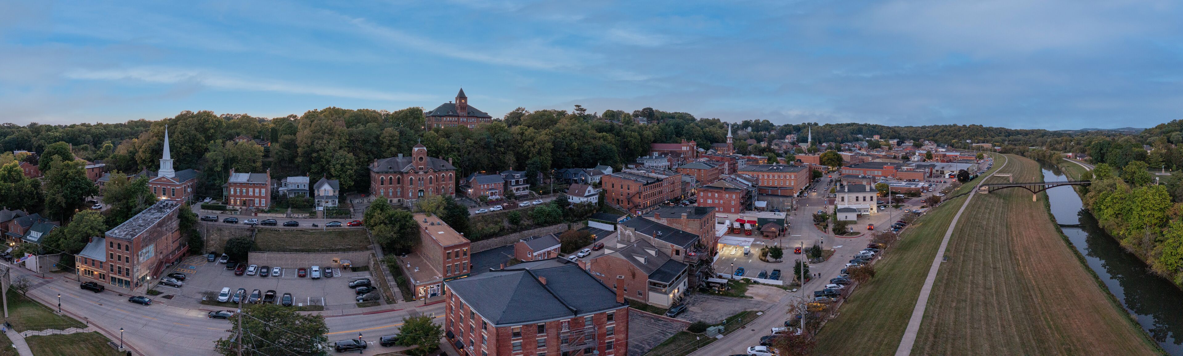 Galena Sunset Drone Panorama