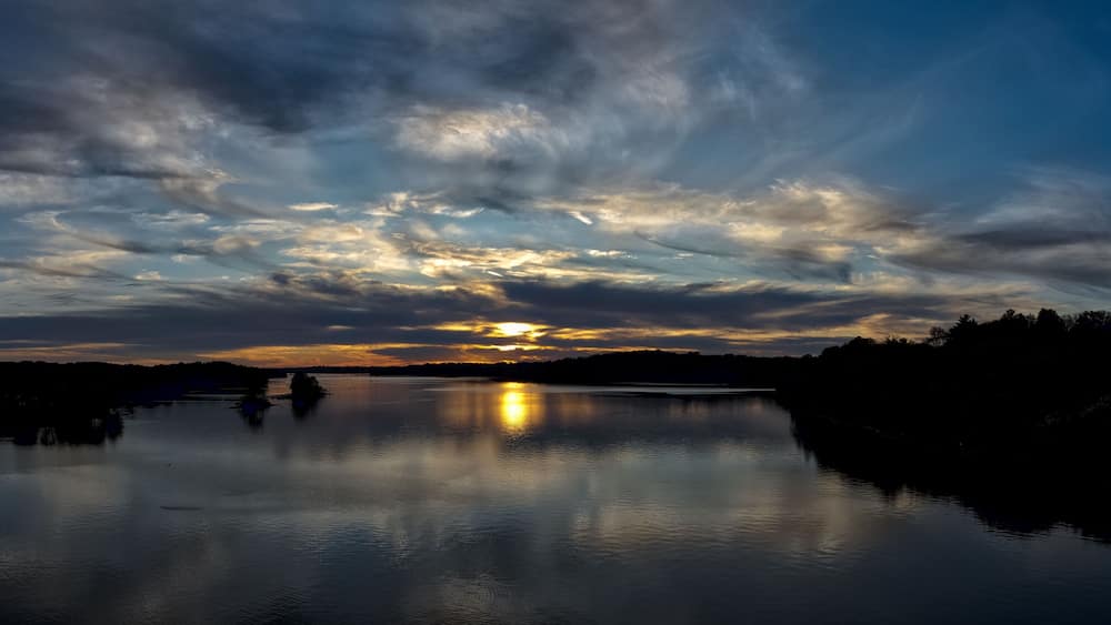 Brilliant Sunset on Cumberland River in Tennessee