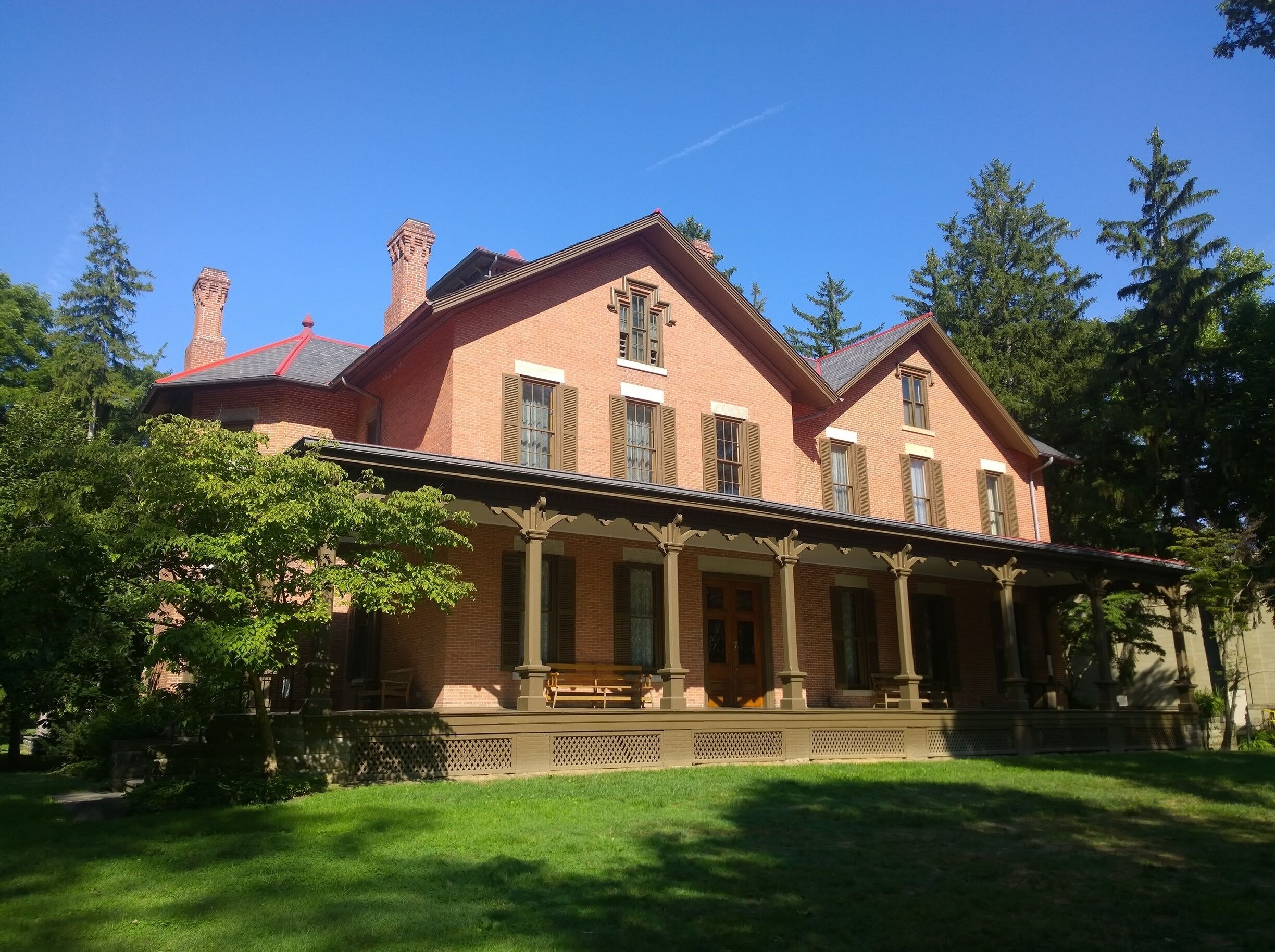 Located in  Fremont, Ohio, the Rutherford B. Hayes Presidential Center comprises the Rutherford B. Hayes Museum and Library and Spiegel Grove, a wooded estate encompassing the Hayes home, residence to several generations of the Hayes family. Opened in 1916, the Rutherford B. Hayes Center Library was the first presidential library and one of only three for a 19th-century president.