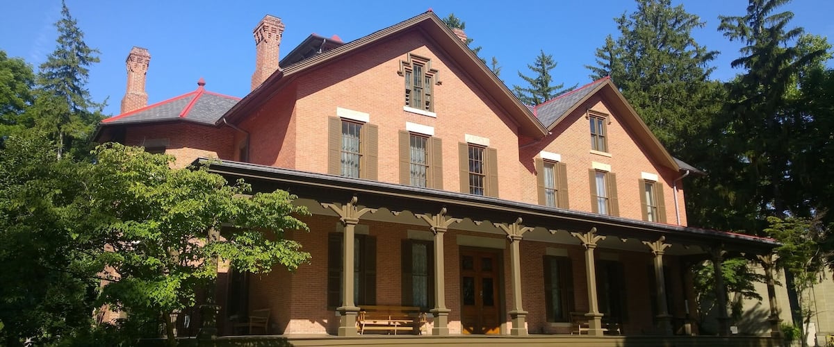 Located in Fremont, Ohio, the Rutherford B. Hayes Presidential Center comprises the Rutherford B. Hayes Museum and Library and Spiegel Grove, a wooded estate encompassing the Hayes home, residence to several generations of the Hayes family. Opened in 1916, the Rutherford B. Hayes Center Library was the first presidential library and one of only three for a 19th-century president.