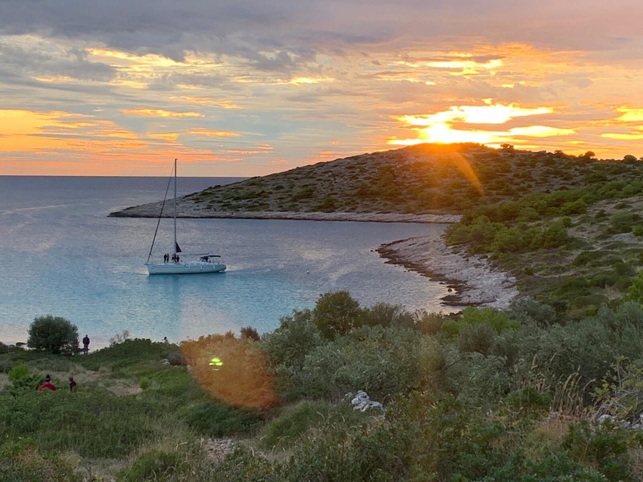 Beautifull sunset in October. Kornatih Croatia