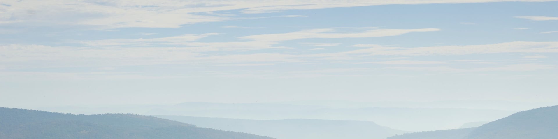 the Allegheny mountains near Frostburg, Maryland as seen from the Great Allegheny Passage Trail