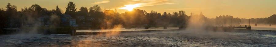 Lock Island Park Panorama in Phoenix, New York during Autumn