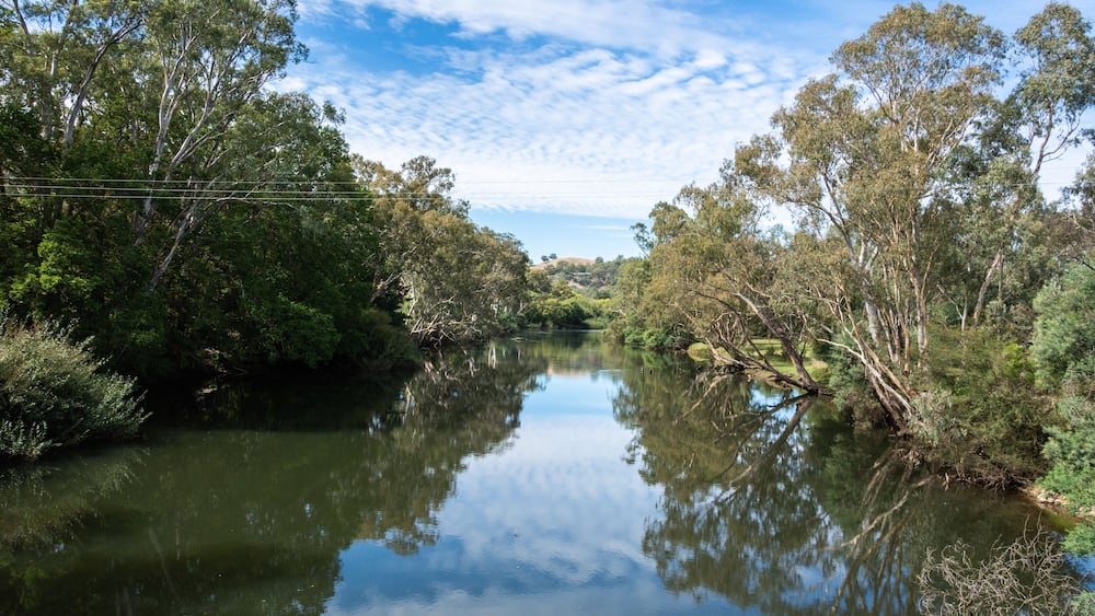 View over Goulburn River near Alexandra, Victoria, Australia.